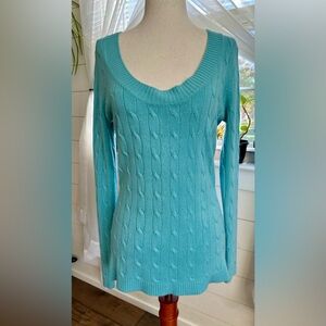 New York & Company Women's Cable Knit Sweater - Teal
Size: Medium